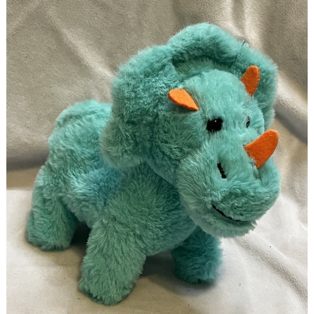 Blue Walking Roaring Triceratops Plush Toy By Kids Connection Mini 6" Tested